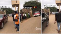 "Headmaster's car": Nigerian student bursts into laughter in video over lecturer's vehicle
