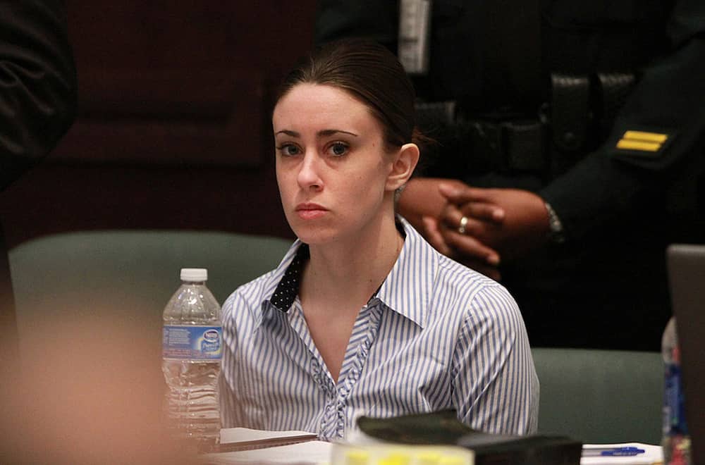 Casey Anthony sits at the defense table