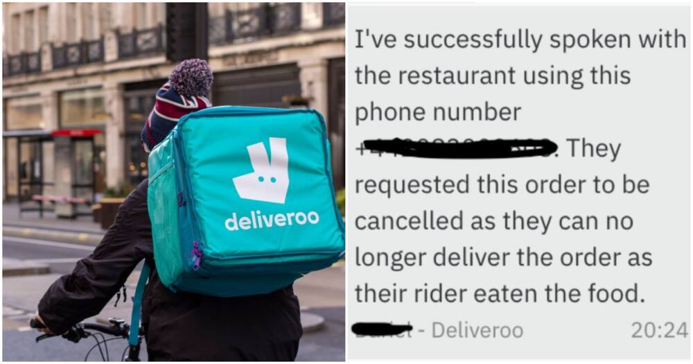 The hungry fans made the order through Deliveroo.