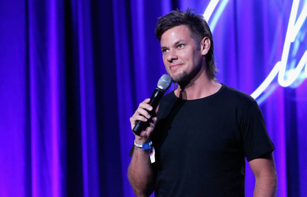 Theo Von performs onstage in the Larkin Comedy Club during Clusterfest at Civic Center Plaza and The Bill Graham Civic Auditorium in San Francisco, California.