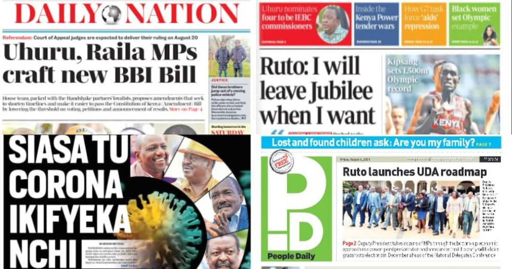 Kenyan Newspapers Review for Aug 6: William Ruto Says He Will Quit Gov't at Opportune Time