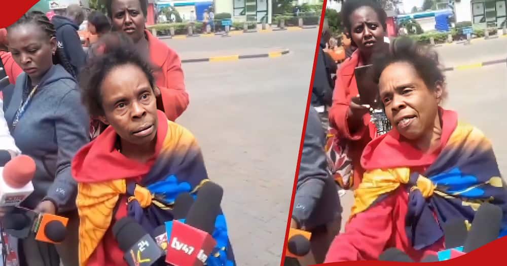 Zahara addresses journalists outside Kenyatta National Hospital