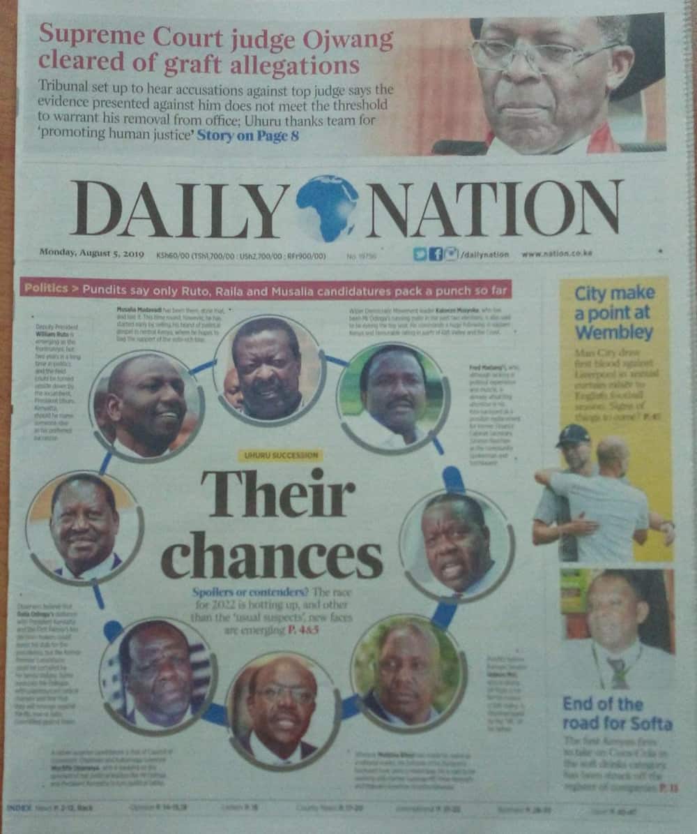 Kenyan newspapers review for August 5: Luo elders want MP Okoth's widow to wear his clothes as a sign of mourning