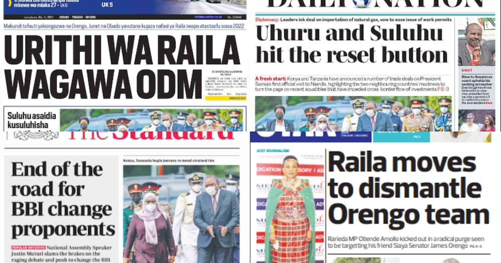 Magazeti Jumatano, Mei 5: Kiti cha Raila Chageuka Moto kwa