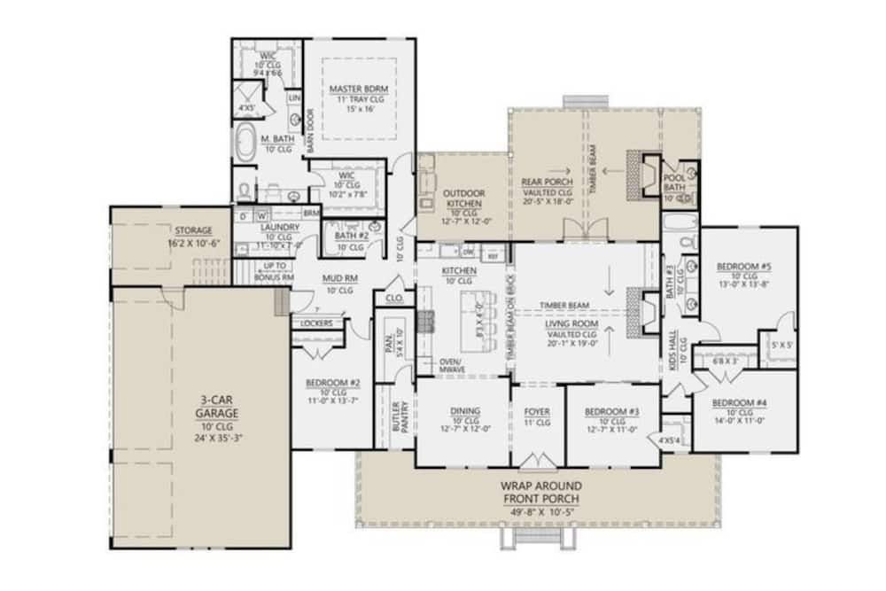 5 bedroom ranch style house plans