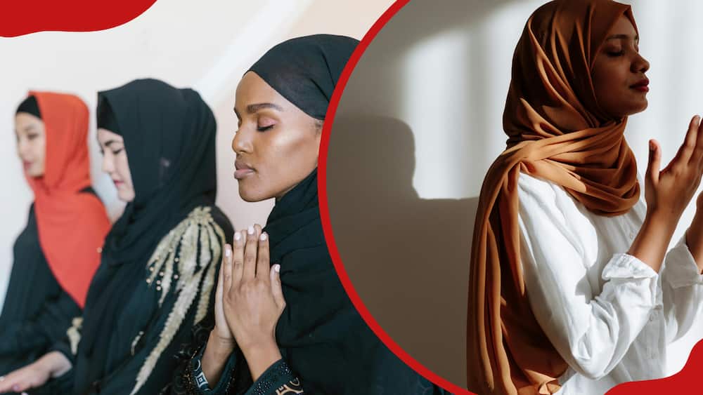 Women in Hijab praying