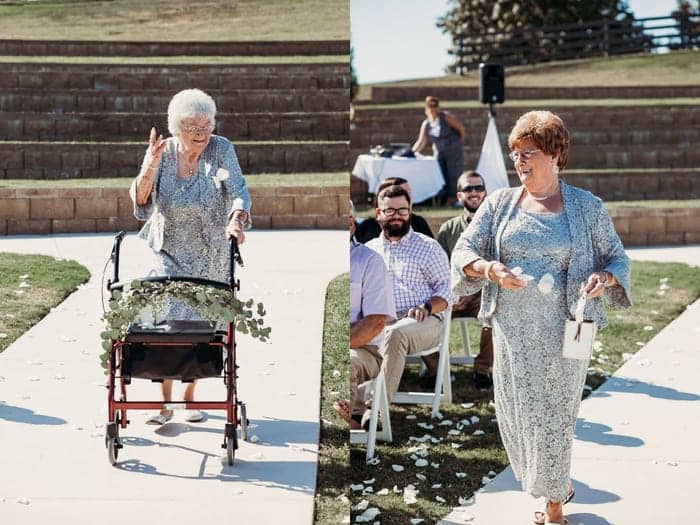 Bride asks her 4 grandmas to be flower girls at her wedding and they did not disappoint