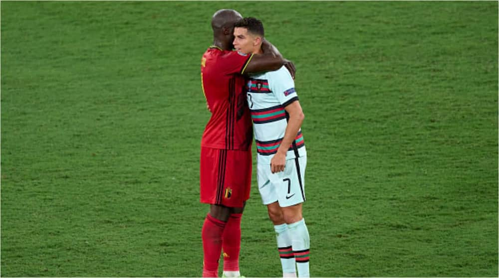 Cristiano Ronaldo embraces Lukaku during the Euro 2020 - Getty Images.