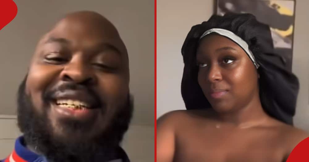 Man ranted about finding baby daddy and the second frame shows his girlfriend.
