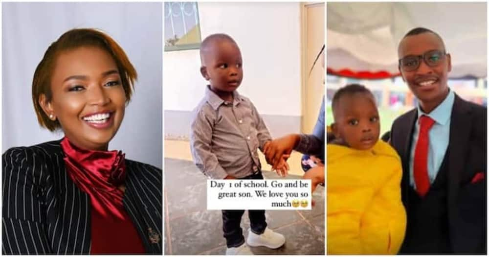 Karen Nyamu and Samidoh Muchoki's son went to school for the first time. Photo: Karen Nyamu.