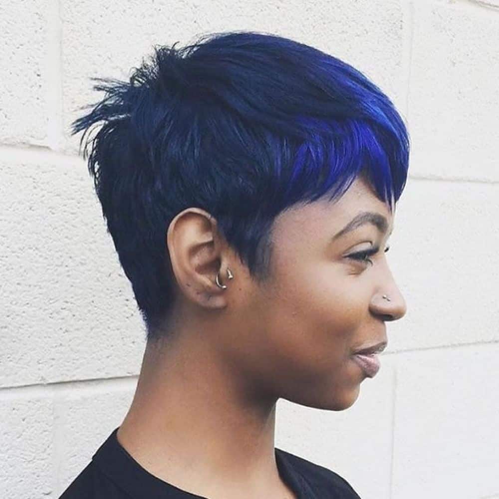 Amazon.com : Divine Hair Short Pixie Cuts Wigs with Bangs Short Black Wig  Synthetic Wigs for Black Women Colorful Blue Short Hairstyles for Women ( Blue) : Beauty & Personal Care