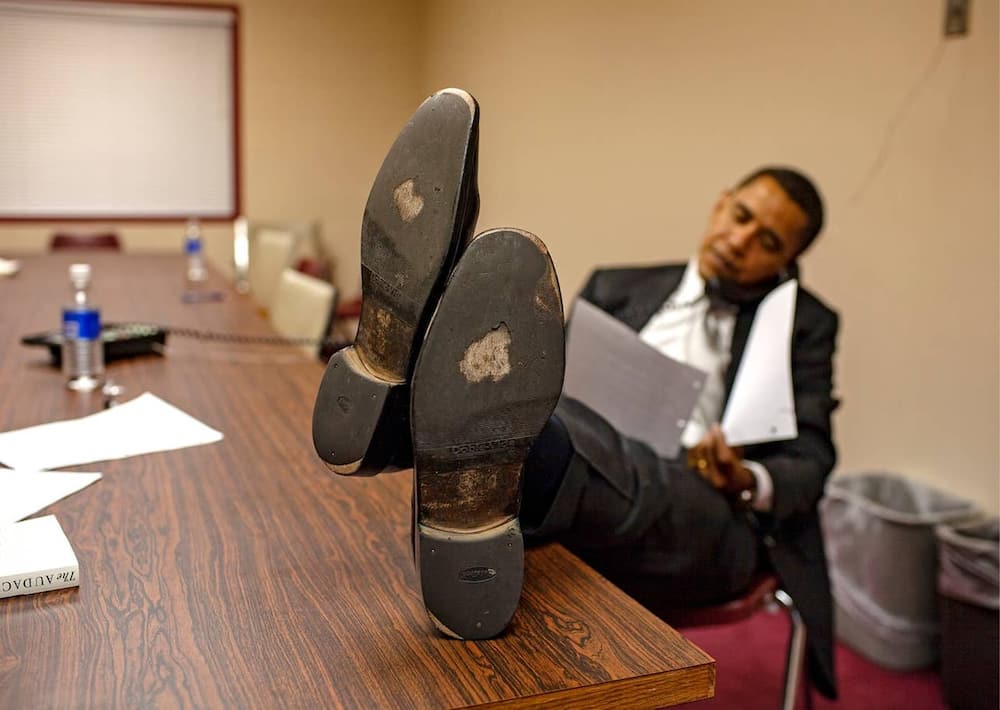 Obama doing press interviews by phone between events