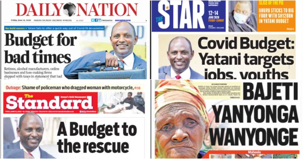 Newspapers June 12: Kenya's 2020/2021 budget, losers and ...