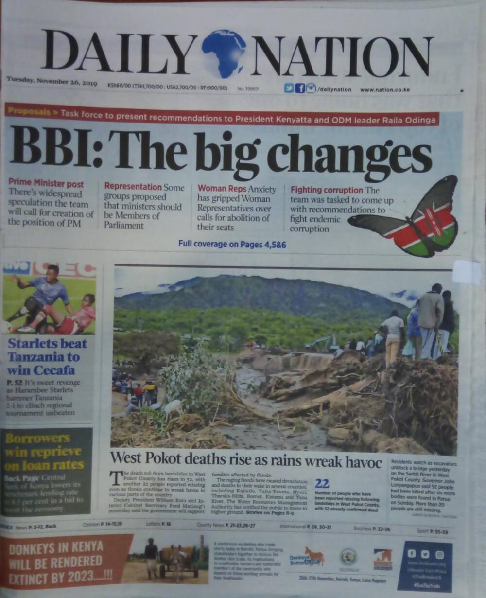 Magazeti ya Kenya Jumanne, November, 26