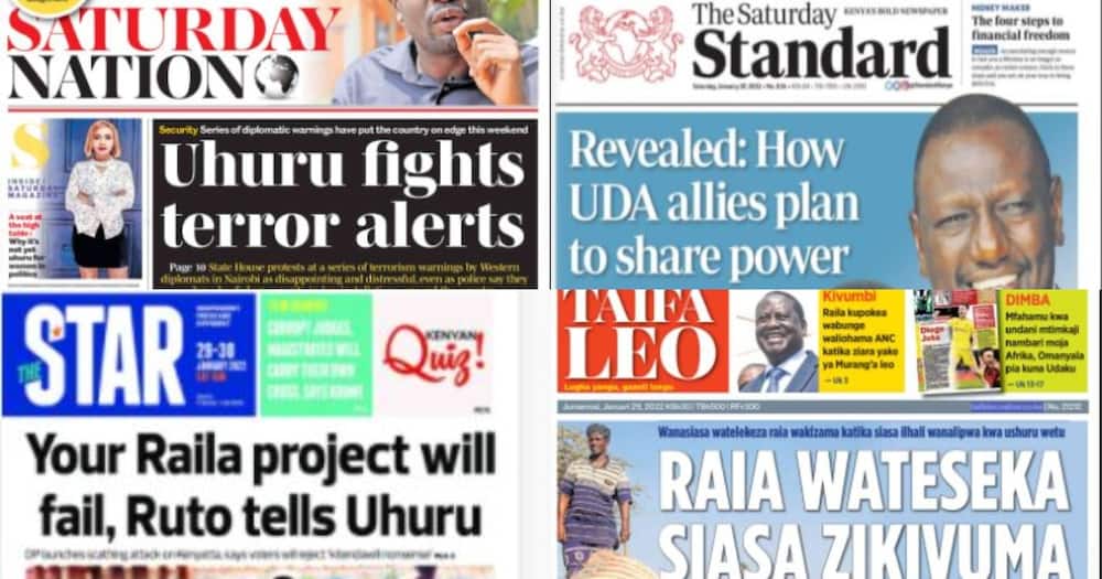 Kenya Newspapers Review for Jan 29: Musalia Mudavadi to Be Named Chief Minister in William Ruto's Gov't