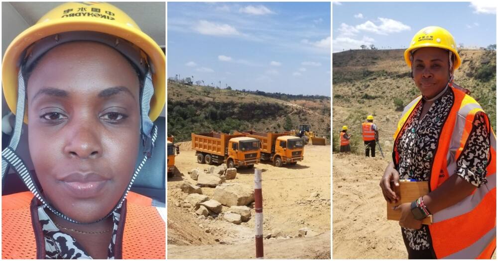 Lindah Oguttu was dressed in a full construction gear. Photo: Lindah Oguttu.