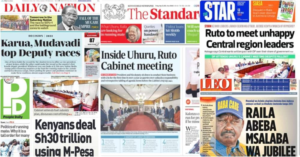 Kenyan Newspapers Review: Mudavadi and Karua Lead in Running Mate Race, Kalonzo May Run for Presidency