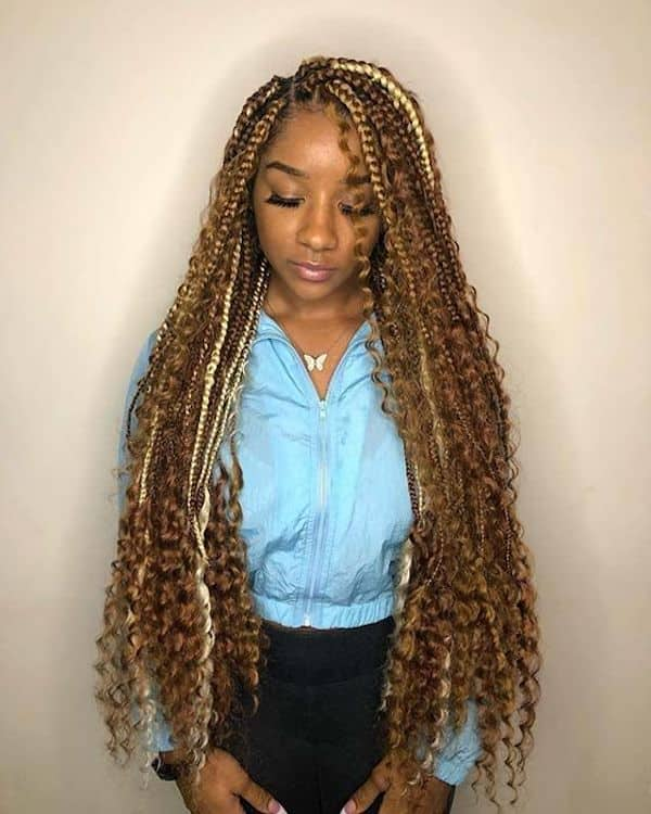 bohemian box braids