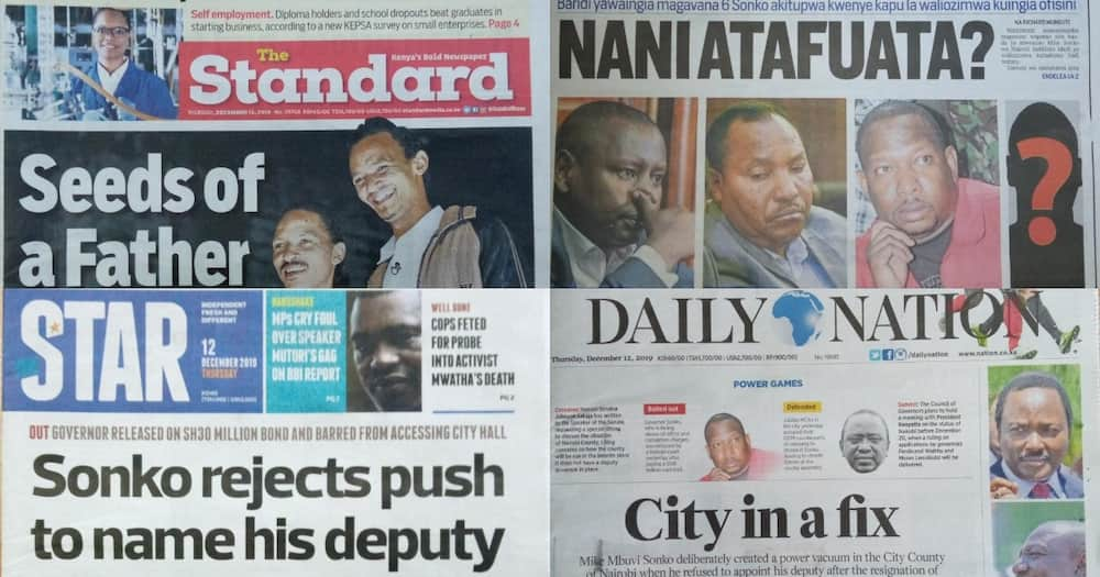 Magazeti ya Kenya Alhamisi, Desemba12