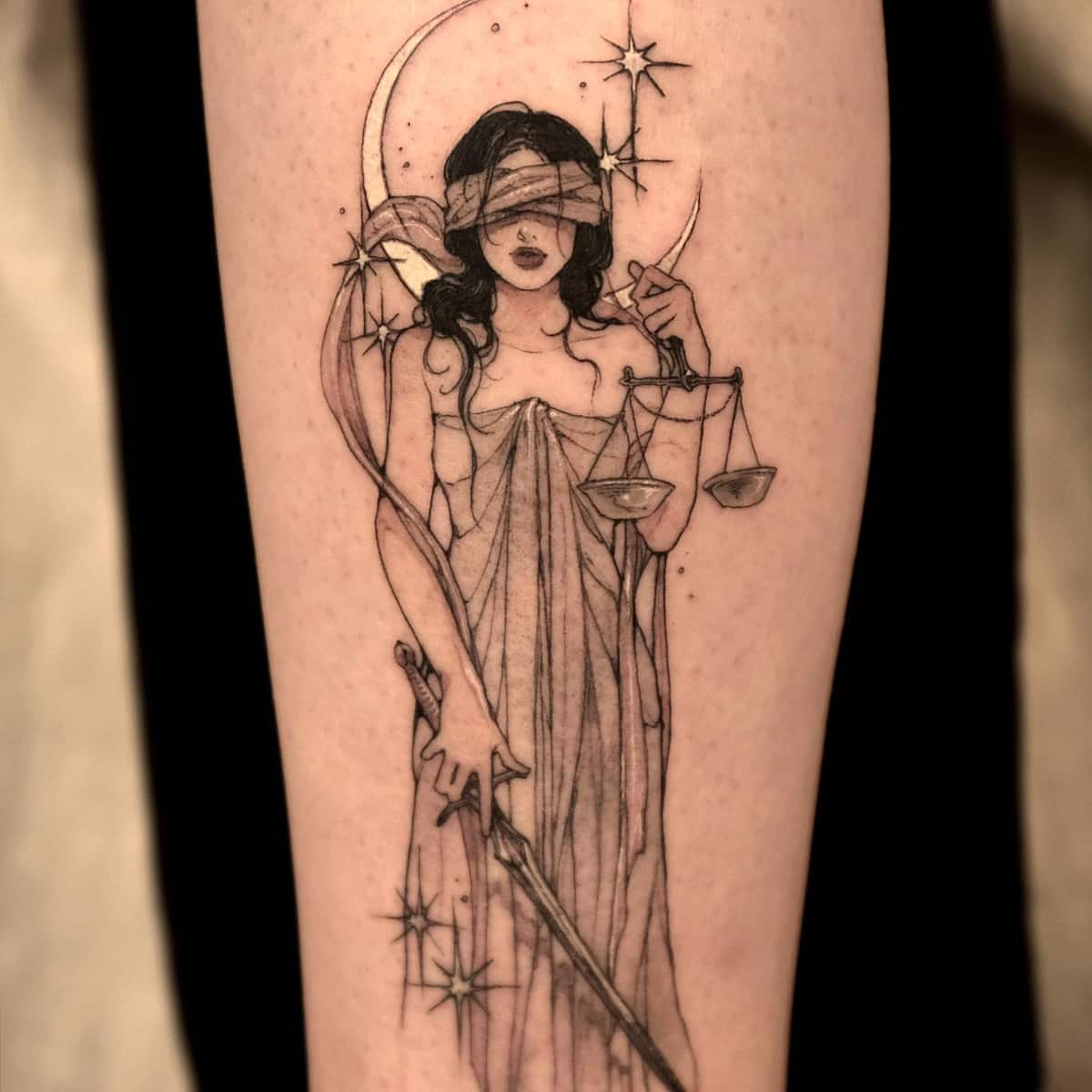 KREA - realism tattoo sketch of jessica hart as a beautiful greek goddess  aphrodite with piercing eyes wearing a laurel wreath and triangle earrings,  in the style of greg rutkowski, amazing detail