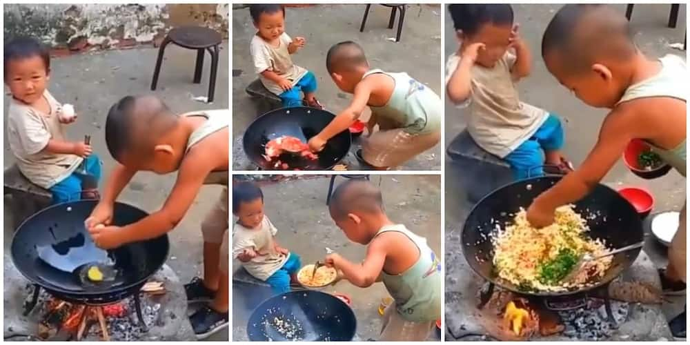 Social media users reacted to a young boy's cooking video showing how good his skills are. Photo: Steak World.