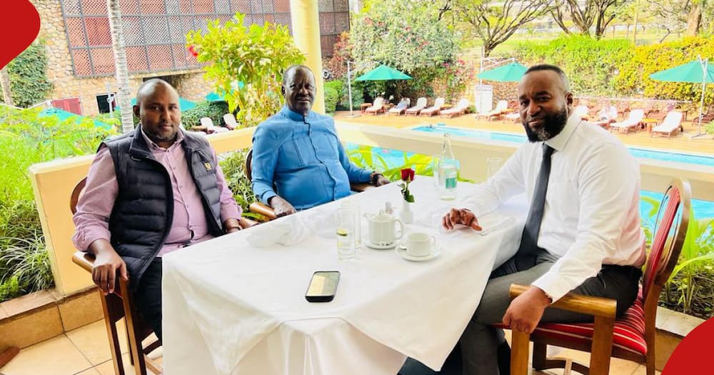 Hassan Joho, Junet Mohamed and Raila Odinga