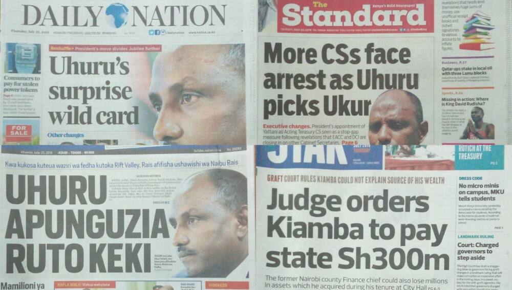 Kenyan newspapers review for July 25: Ekuru Aukot wants Aden Duale prosecuted for threatening MCAs