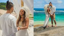 Former TV girl Michelle Morgan marries Chinese lover in flamboyant wedding in Seychelles