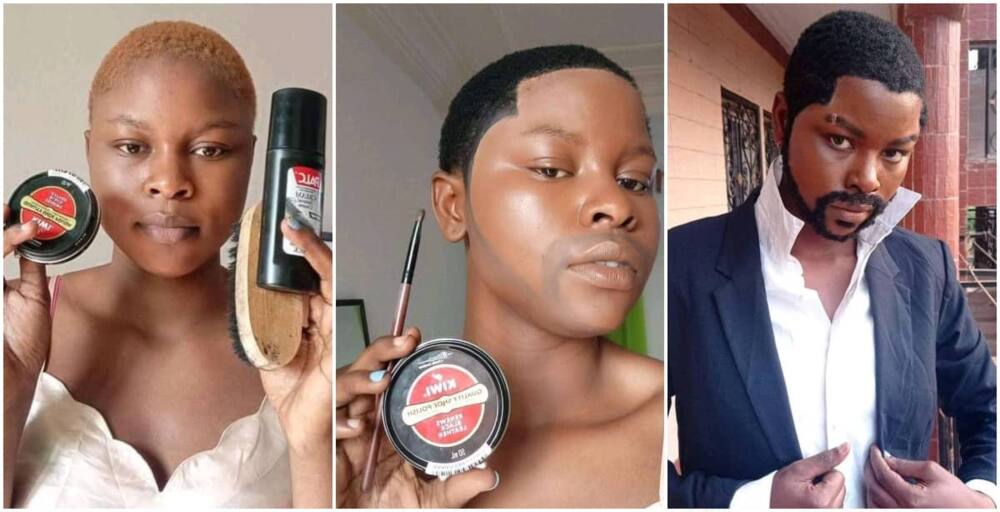 Different photos of lady transforming her looks.