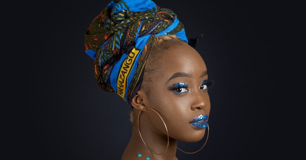 Wanjugha wore blue lipstick to celebrate World Lipstick Day. Photo: Faith Mutegi.