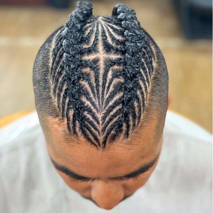 fishbone cornrows for men