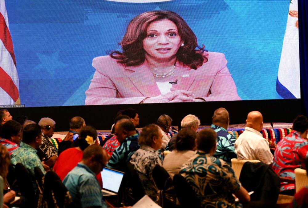 US Vice President Kamala Harris pledges $600 million in funding during a video-link address to the Pacific Islands Forum