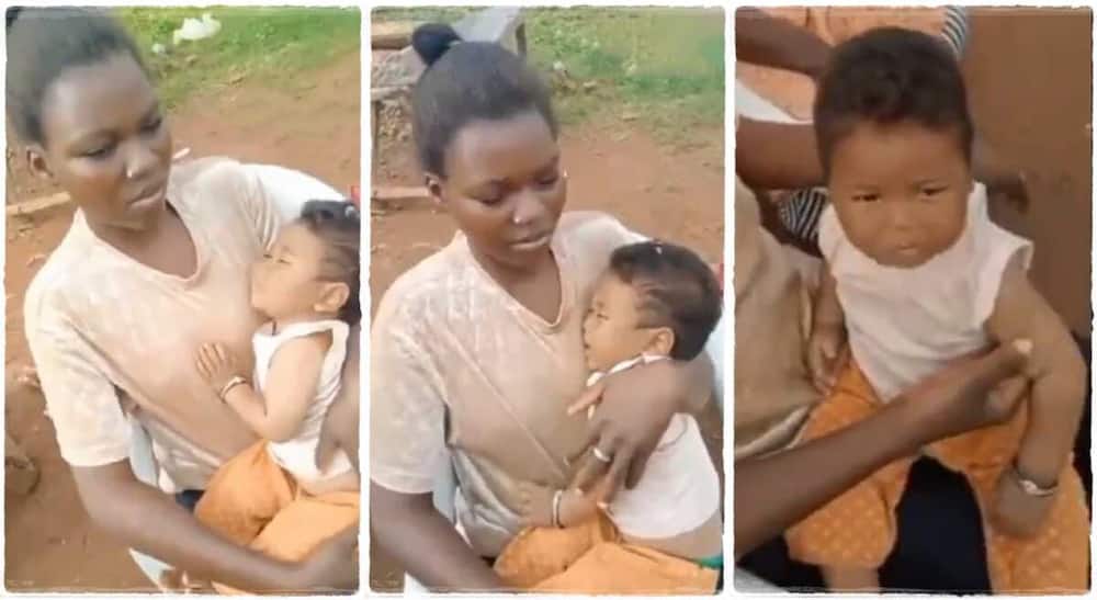 Nigerian lady gives birth to a baby after getting pregnant for a Chinese man.