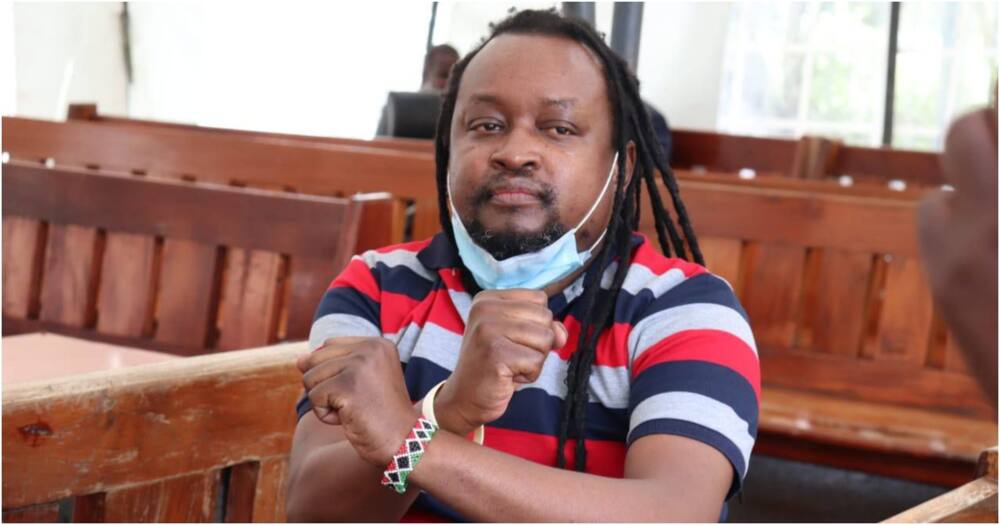 Activist Edwin Mutemi Kiama at a Milimani court. Photo: Boniface Mwangi.