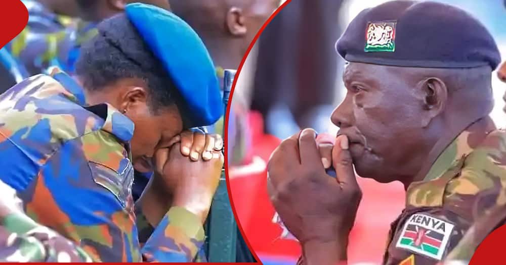 KDF officers in tears while remisniscing about Francis Ogolla.