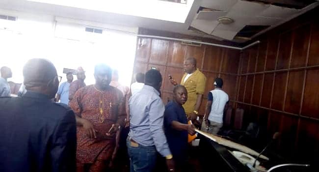 Drama as lawmakers flee as snake falls from roof of Ondo Assembly during plenary