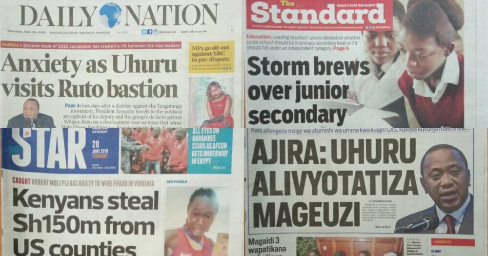 Kenyan newspapers review for June 20: Body of 2013 top KCSE student killed in US to arrive on Sunday