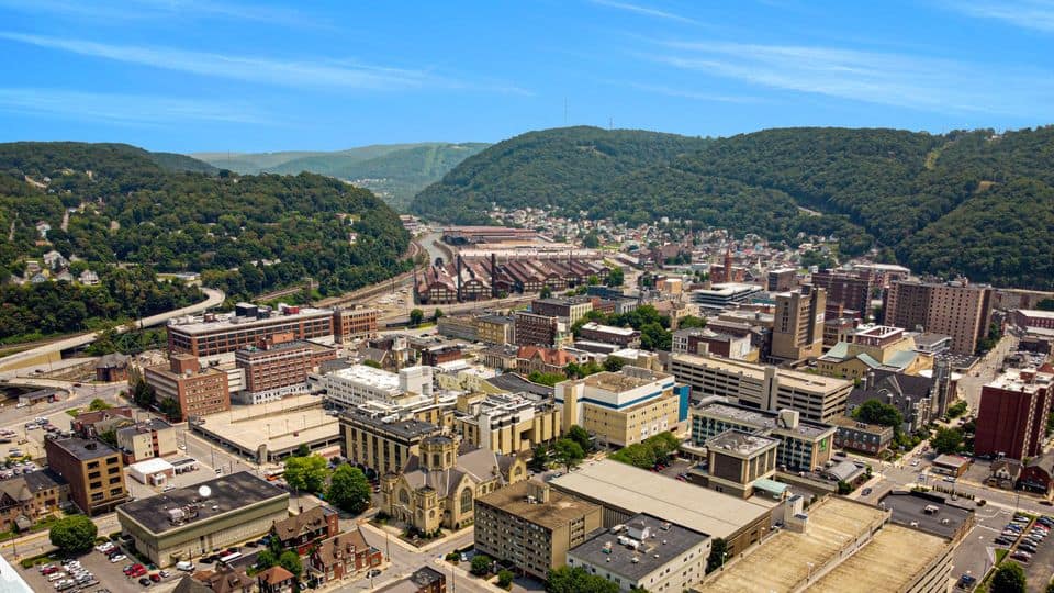 A sectional view of Johnstown city in Pennsylvania