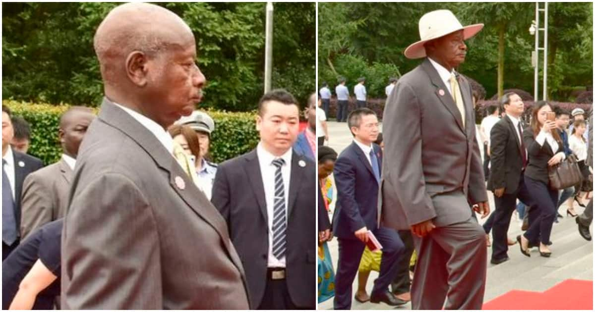 President Museveni Roasted Online For Wearing Oversize Designer Suit