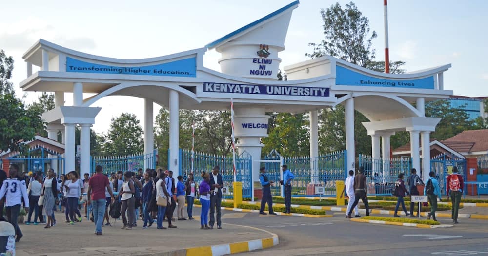 Kenyatta University's main campus main gate.