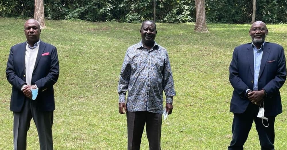 Uhuru's Brother Muhoho, Gideon Moi Visit Raila as Political Realignments Gain Steam