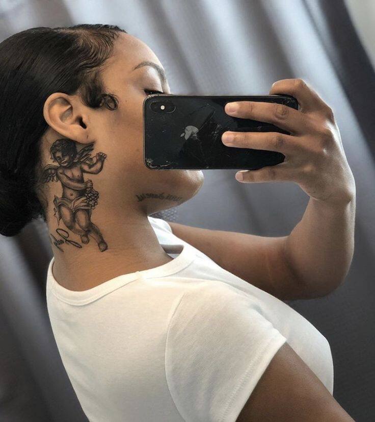 rose neck tattoos for girls