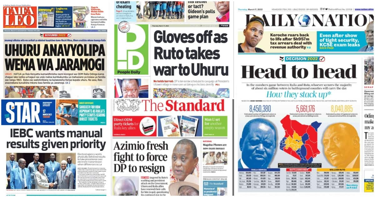 Newspapers Review: Research Shows Raila Odinga Has More Votes In His ...