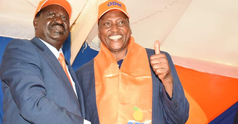 Raila Odinga and Richard Onyonka. Photo: ODM party.