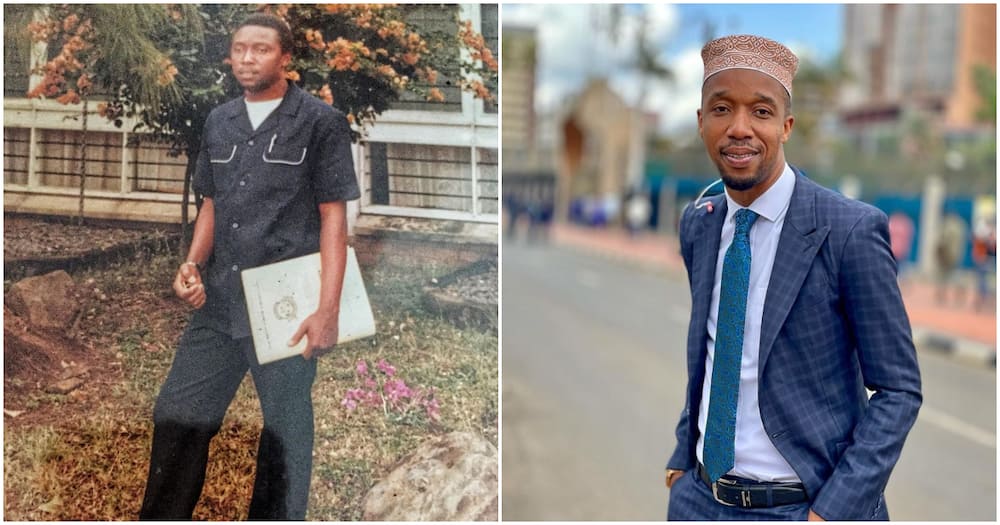 Rashid Abdalla (r) remembers his late dad, Abdalla (l).