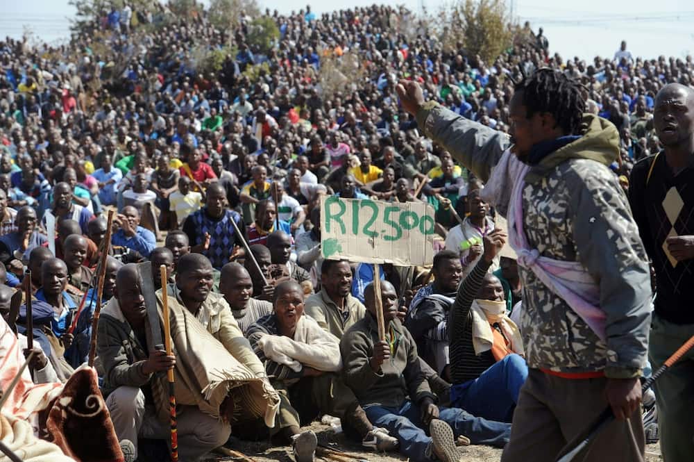 Workers at the platinum mine were demanding better wages