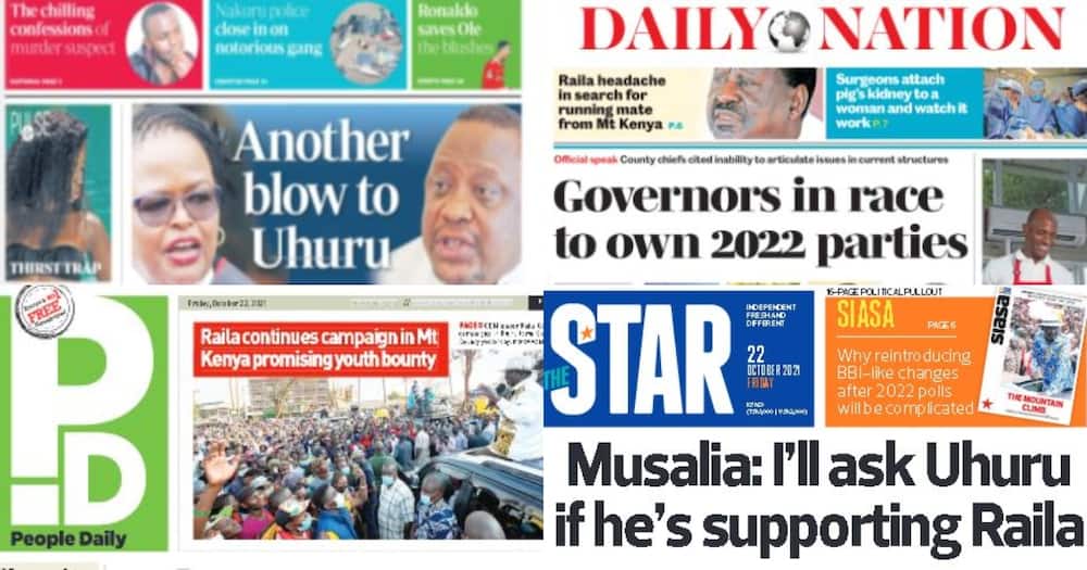 Kenyan Newspapers Review for October 22: Alfred Keter, 3 Other Rift Valley Rebels Troop Back to Ruto's Camp