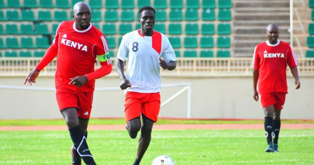 Kipchumba Murkomen excited after curler at Kasarani Stadium.