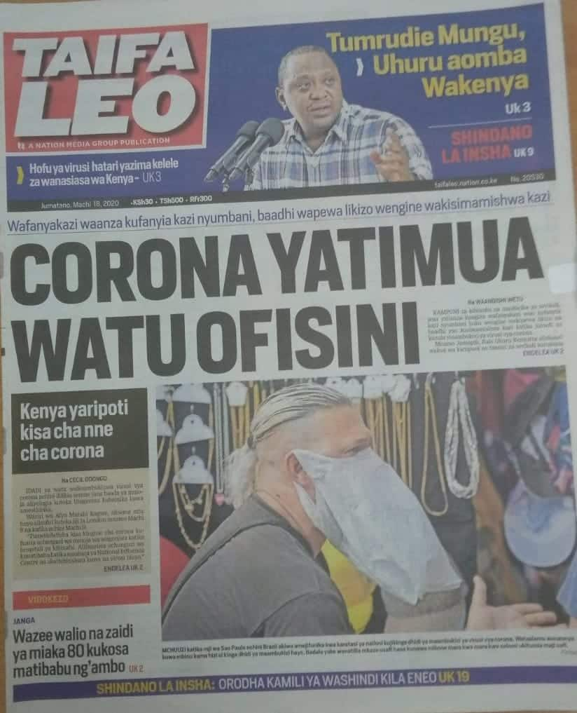 Magazeti ya Jumatano,Machi 18