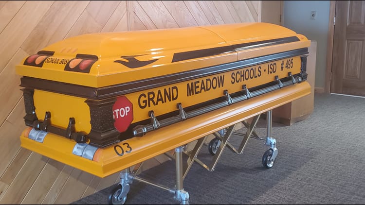 Beloved driver who drove students for 55 years buried in special school bus casket